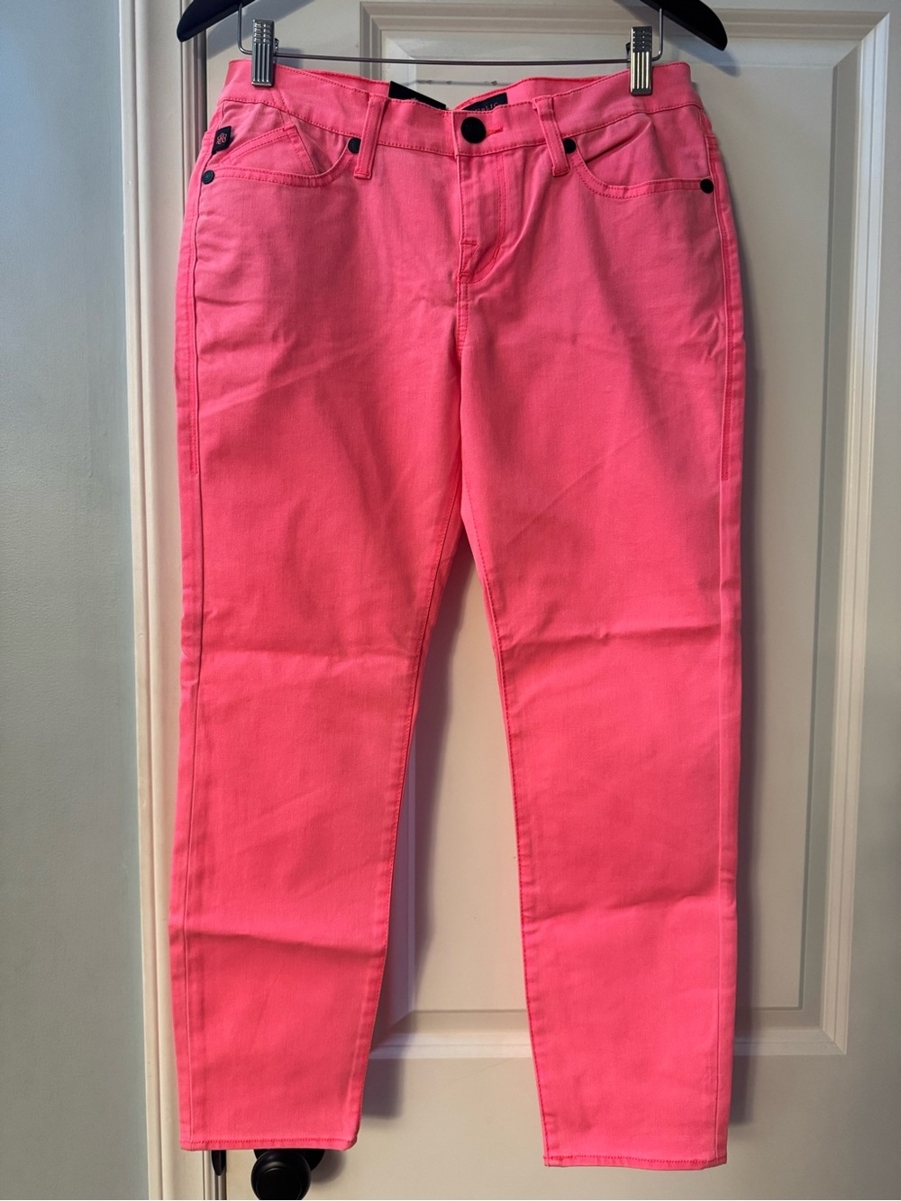 Rock & Republic Neon Pink Nuclear Sunset Skinny Jeans size 8 NWT